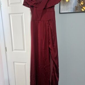 Elegant Red Off-Shoulder Dress